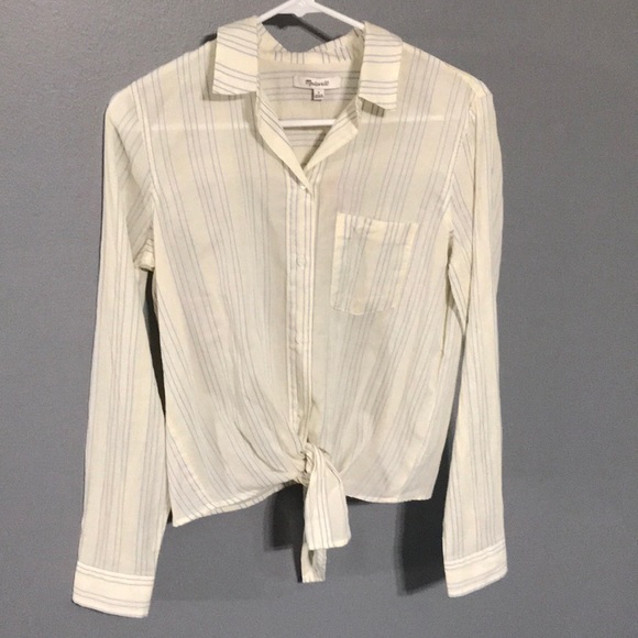 Madewell Tops - Madewell Tie Front Button Down Shirt Sz S NWT